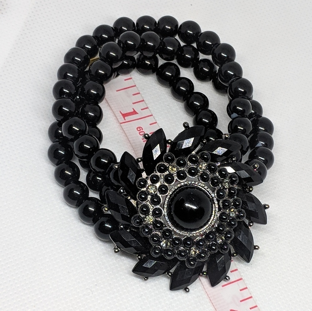Black Stretch Statement Bracelet - image 2